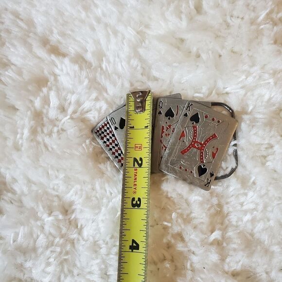 Vintage Men's Pocker Royal Flush Figural Cards Belt Buckle - Picture 4 of 4